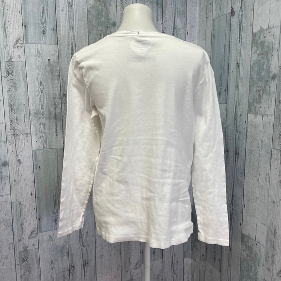 Hand Printed Upcycled Womens XL Vintage Reference Book Mushroom Fungi Long Tee - Picture 4 of 5